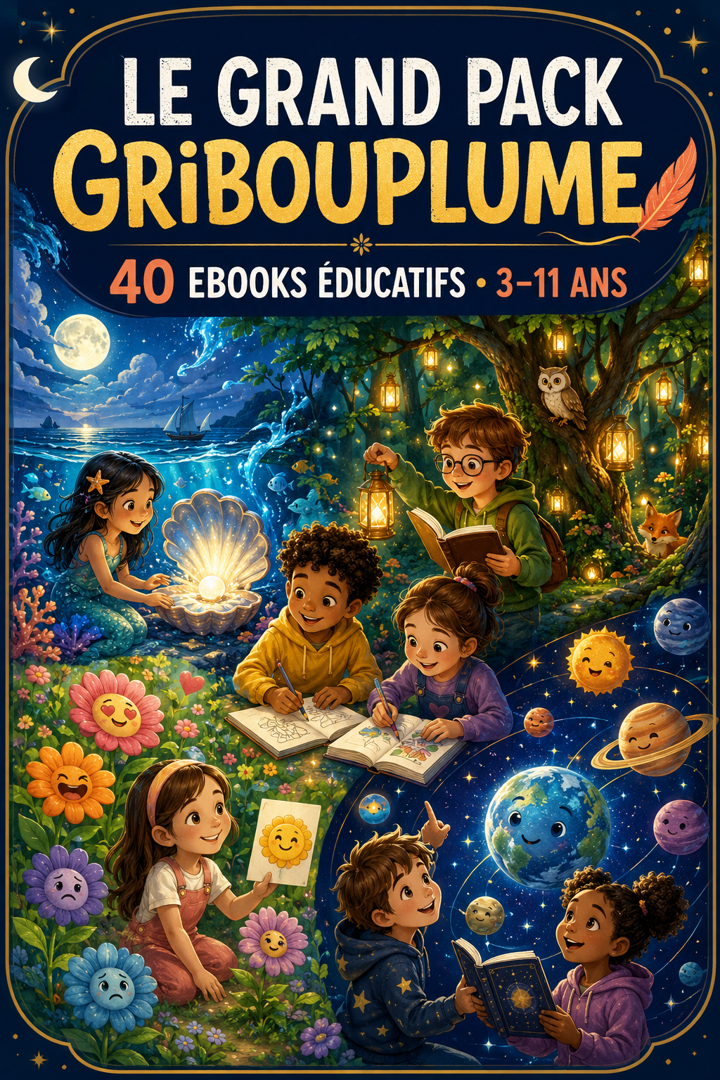 Le grand pack GribouPlume – 40 ebooks éducatifs pour les 3 à 11 ans