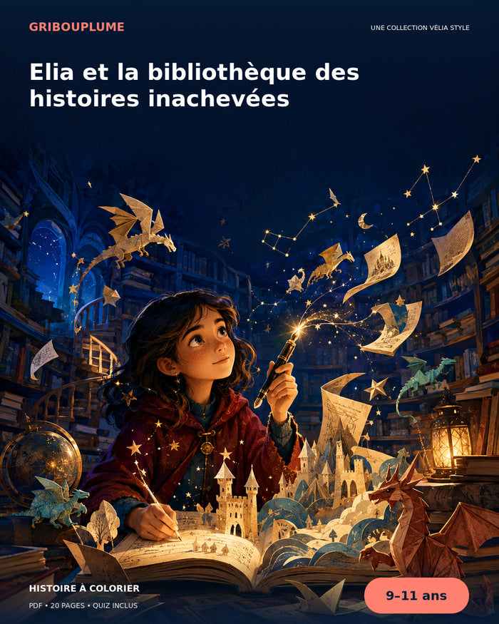 Couverture de Elia et la bibliothèque des histoires inachevées